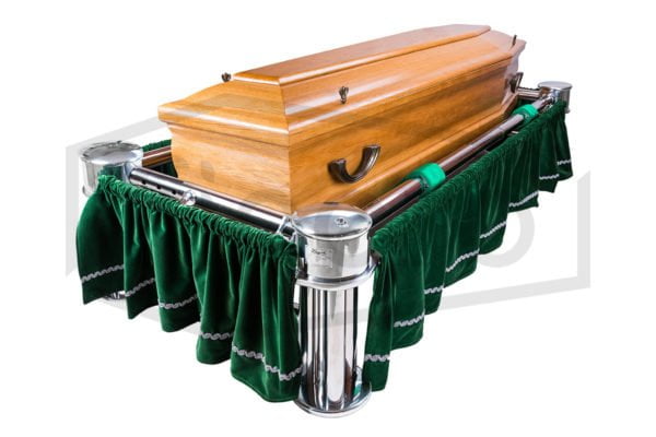 Master casket lowering device with stand